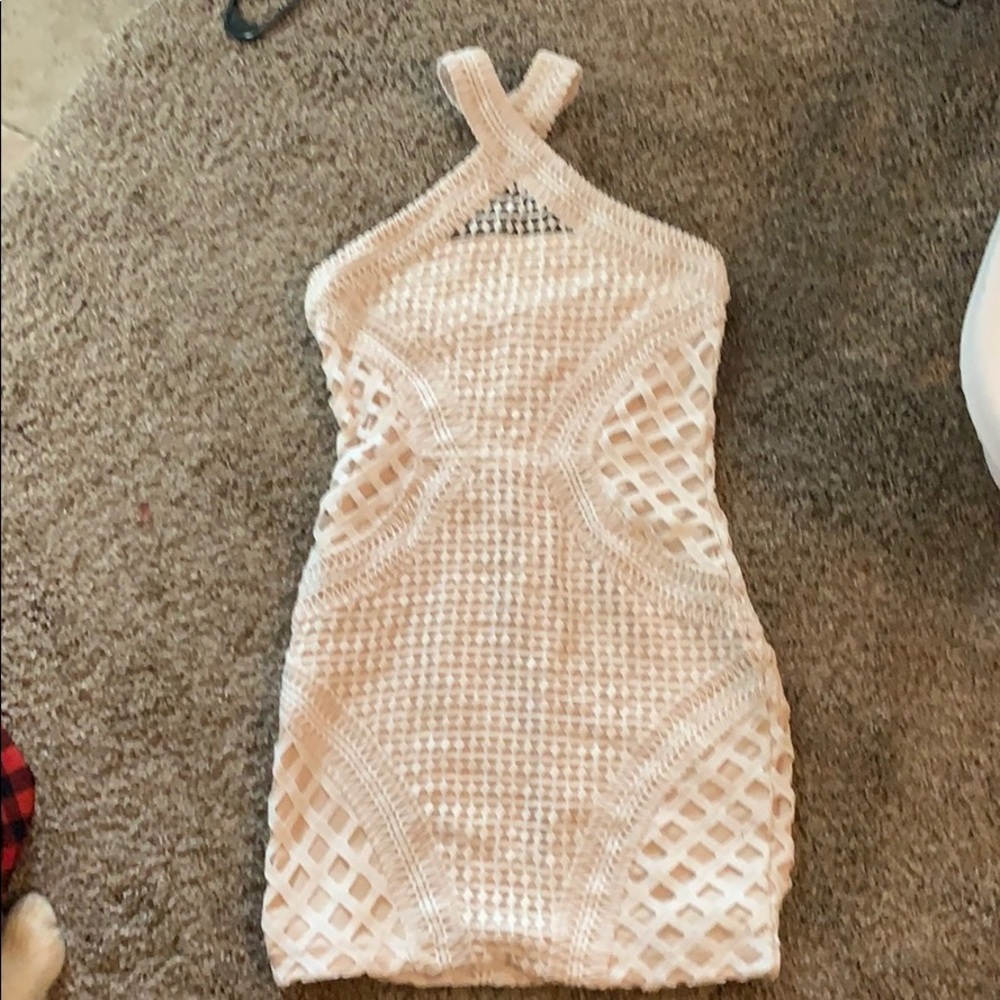 Cream Tobi high neck dress